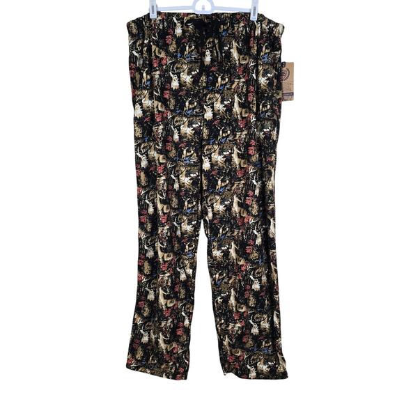 NEW NWT Men's North 15 Deer Camouflage Lightweight Fleece Pajama Pants Size XL - Picture 1 of 10